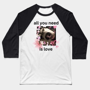 Funny Cute Sleeping Husky Dog Love Quote Baseball T-Shirt